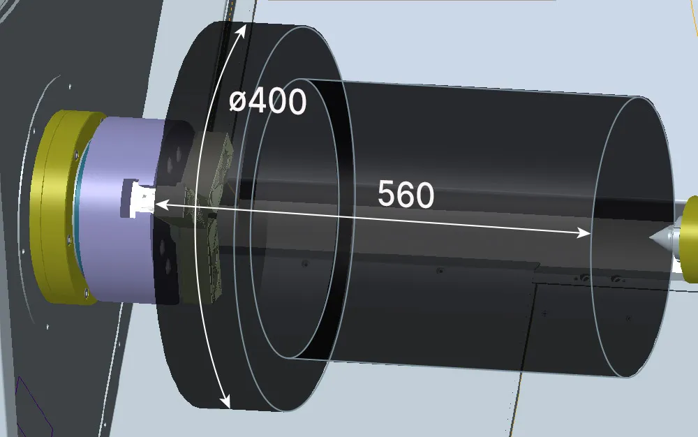 Зона обработки HTC200x560