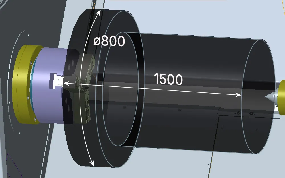 Зона обработки TC40x1500