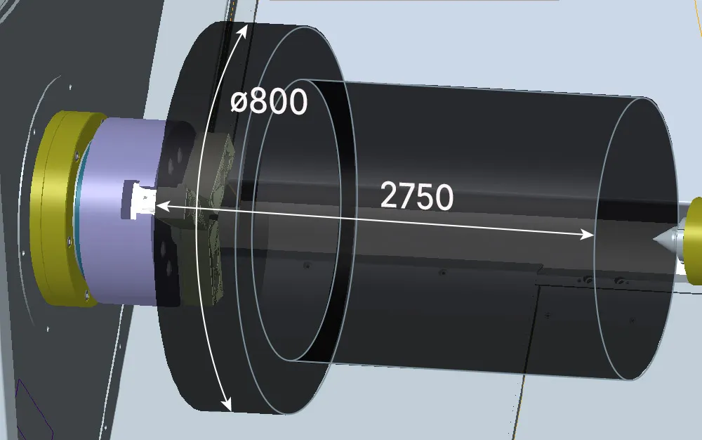 Зона обработки TC40x2750