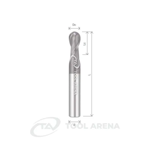 AT-SBM2060L Фреза твердосплавная сферическая D6x8x80x6xZ2 ALCrN ARRALBE фото