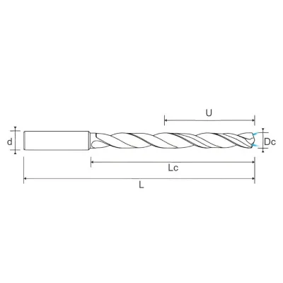60.6812.1400 Сверло твердосплавное с внутренним охлаждением D14 12XD DRILLANT Helion фото