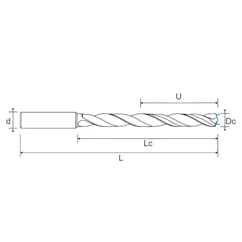 60.6812.0430 Сверло твердосплавное с внутренним охлаждением D4,3 12XD DRILLANT Helion фото