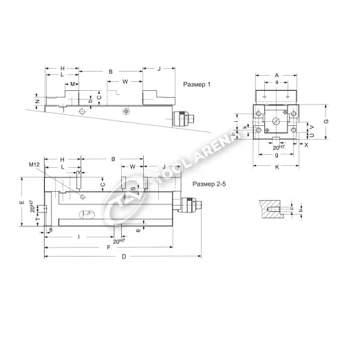 Тиски станочные прецизионные, компактное исполнение, тип RKK, 151342 фото