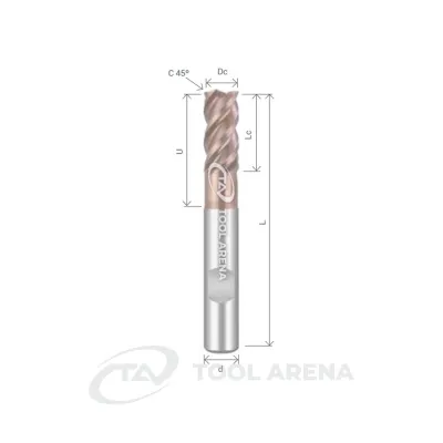 HYRUX-4080U27RW Фреза твердосплавная D8x19x63x8xZ4 HYRUX ALTIN-TITAN ARRALBE фото