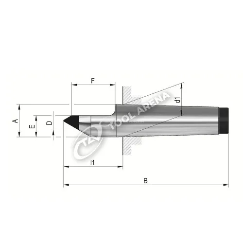27439 Центр упорный, конус Морзе 2, тип 668 DIN 806, полуцентр, с твердосплавной вставкой RÖHM фото