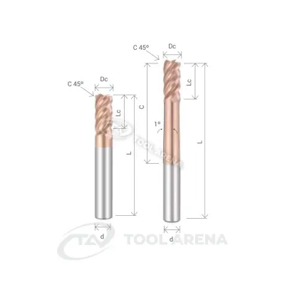 HELIX 10K02-LL Фреза твердосплавная D20x45x150x20xZ5 HELIX ALTISIN ARRALBE фото