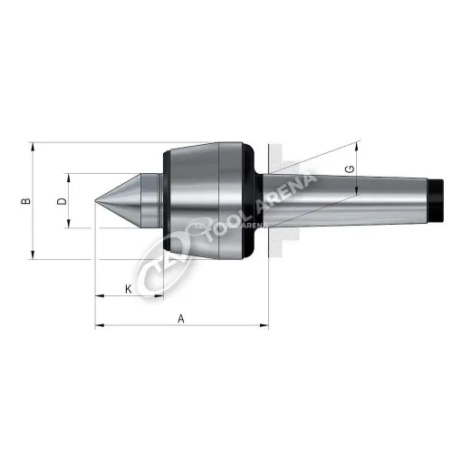 93440 Центр вращающийся, конус Метрический 80 (1:20), тип 604 H с закаленным и шлифованным корпусом RÖHM фото