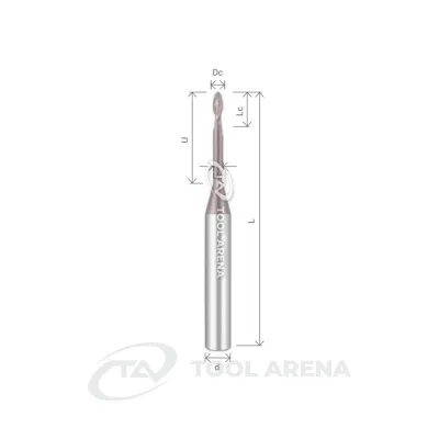 M-SBM2008-06 Фреза твердосплавная сферическая D0,8x1,2x50x4xZ2 ALTIN-NANO ARRALBE фото
