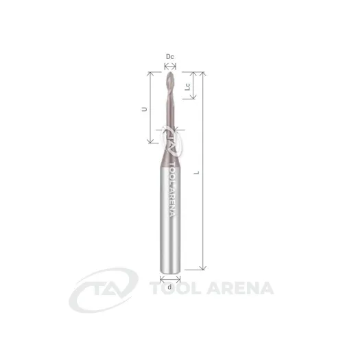 M-SBM2008-06 Фреза твердосплавная сферическая D0,8x1,2x50x4xZ2 ALTIN-NANO ARRALBE фото