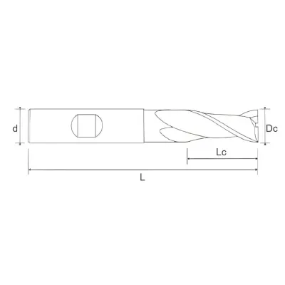 89.0202.2000 Фреза из быстрорежущей стали с плоским торцем D20x38x104x20xZ2 BRIGHT Helion фото