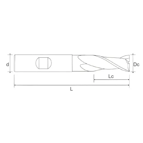 89.0202.1100 Фреза из быстрорежущей стали с плоским торцем D11x22x79x12xZ2 BRIGHT Helion фото