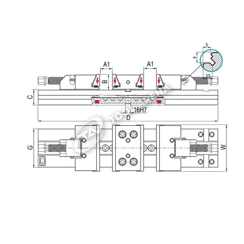 Тиски станочные прецизионные двухместные, тип XL, 3.35.30600 фото
