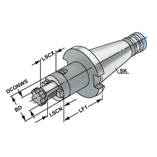 501.10.32 Оправка комбинированная для насадных и дисковых фрез ISO50 - 32- 55, DIN 2080, Kemmler фото