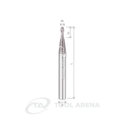M-SBM2009 Фреза твердосплавная сферическая D0,9x1,8x50x4xZ2 ALTIN-NANO ARRALBE фото