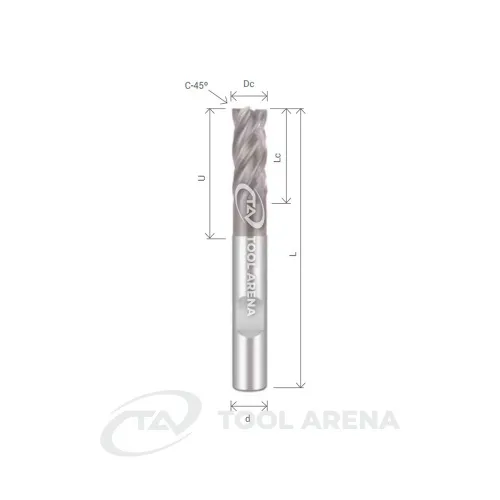 HYP-4080U27HW Фреза твердосплавная D8x19x63x8xZ4 HYPERLINK ALTIN-NANO ARRALBE фото