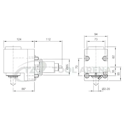 7.073.283 Блок приводной, угловой, хвостовик BMT 65, укороченный цанговый патрон ER32A, PRECI-FLEX, правосторонний, внешняя подача СОЖ, EPPINGER фото