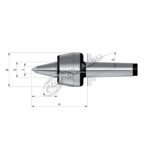 58670 Центр вращающийся, конус Морзе 3, тип 604 HVL с закаленным и шлифованным корпусом, удлинённый RÖHM фото