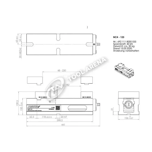 Тиски прецизионные станочные, NC4-125 фото