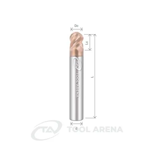 HPB-4080L Фреза твердосплавная сферическая  D8x10x100x8xZ4 ALTISIN ARRALBE фото