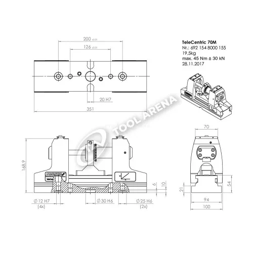 Тиски прецизионные для 5-ти осевой обработки, TeleCentric 70 M фото