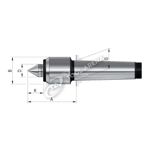 5429 Центр вращающийся, конус Морзе 3, тип 600 с уменьшенным диаметром корпуса RÖHM фото