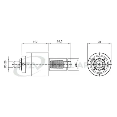 5.200.111 Блок приводной, прямой, хвостовик VDI 50 (DIN 5480), цанговый патрон ER40A, PRECI-FLEX, внешняя и центральная подача СОЖ, EPPINGER фото