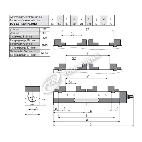 Тиски станочные двухместные, DUO-90 фото