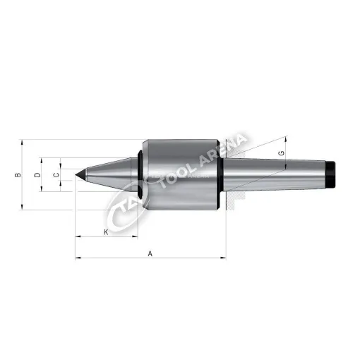 772392 Центр вращающийся, конус Морзе 5, тип 664 удлинённый, для станков с ЧПУ, наконечник с твердосплавной вставкой RÖHM фото