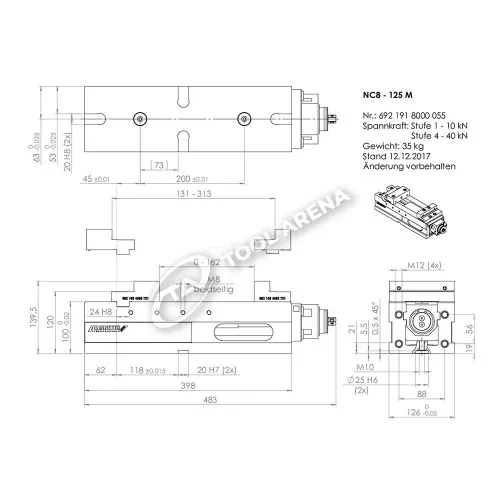 Тиски прецизионные станочные, NC8-125-M фото