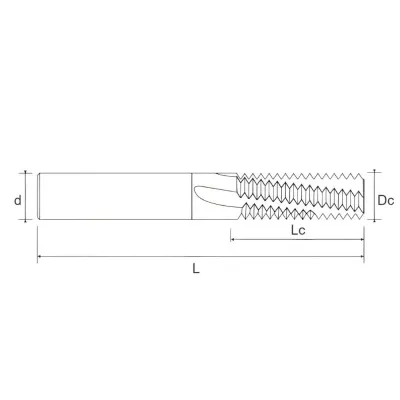 4991M10150 Твердосплавная резьбофреза R9º 2XD D8 M10 RACER Helion фото