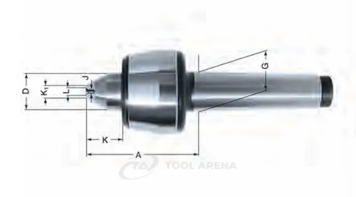 221263 Центр вращающийся, конус Морзе 3, тип 624 HZ с закаленным и шлифованным корпусом, с центровым отверстием RÖHM фото