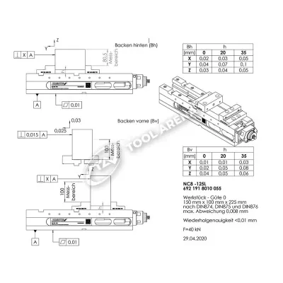 Тиски прецизионные станочные, NC8-125-L фото