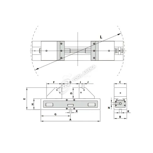 Тиски прецизионные для 5-ти осевой обработки ALT-100M KS20100 фото