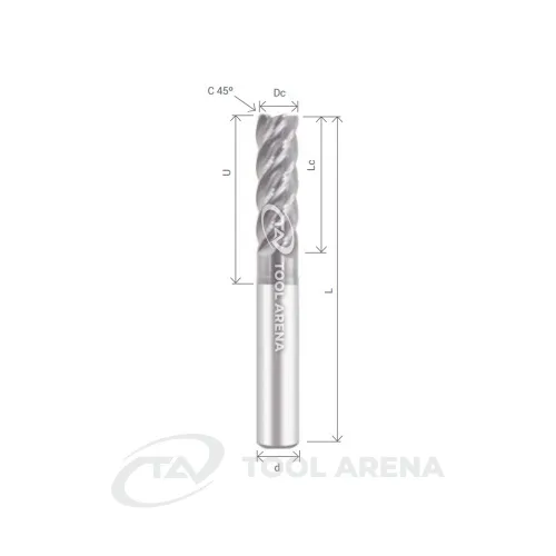 TR-5200U70H Фреза твердосплавная D20x60x126x20xZ5 ALTIN-NANO ARRALBE фото