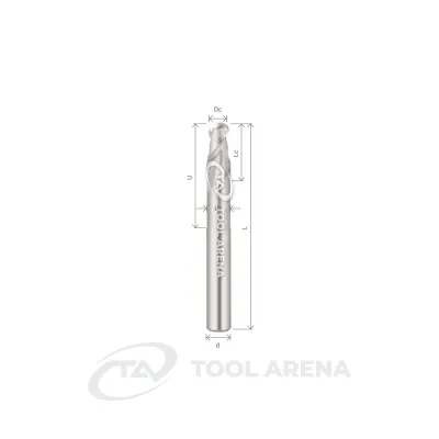 A-SBM2200L Фреза твердосплавная сферическая D20x40x150x20xZ2 UNCOATED ARRALBE фото