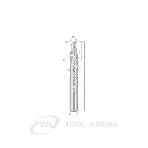 A-SBM2120L Фреза твердосплавная сферическая D12x24x100x12xZ2 UNCOATED ARRALBE фото