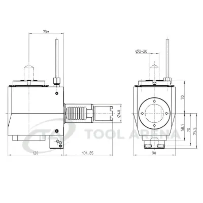 4.200.954 Блок приводной, прямой, хвостовик VDI 40 (HAAS), цанговый патрон ER32A, PRECI-FLEX, внешняя подача СОЖ, EPPINGER фото