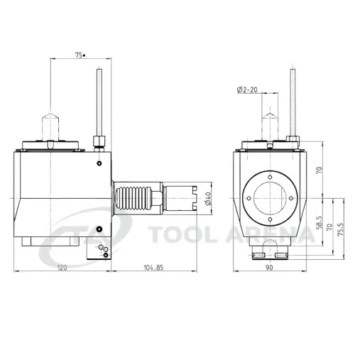 4.200.954 Блок приводной, прямой, хвостовик VDI 40 (HAAS), цанговый патрон ER32A, PRECI-FLEX, внешняя подача СОЖ, EPPINGER фото