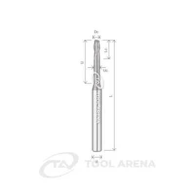 NANO H SEM2025-Фреза твердосплавная D2,5x4x80x6xZ2 ALTIN-NANO ARRALBE фото