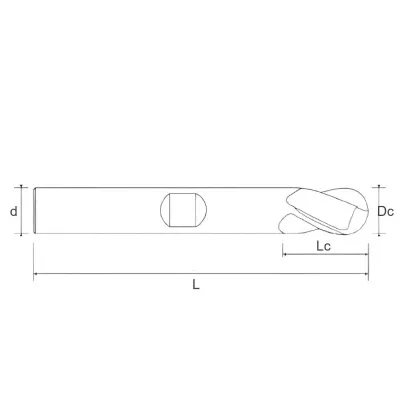 89.0223.1800 Фреза из быстрорежущей стали сферическая удлинённая D18x32x123x16xZ2 BRIGHT Helion фото