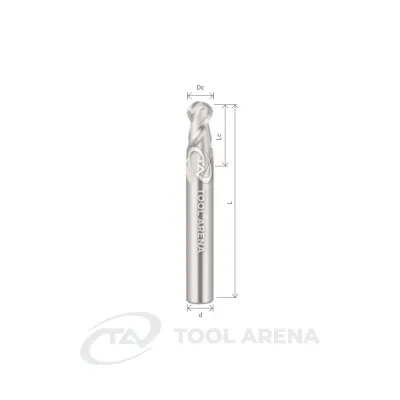 A-SBM2200 Фреза твердосплавная сферическая D20x40x100x20xZ2 UNCOATED ARRALBE фото