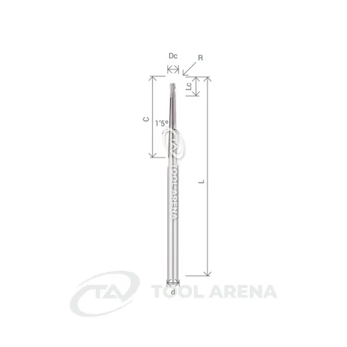 H-CEM4060XL-r1,0-C48x1,5 Фреза твердосплавная D6R1x9x109x8xZ4 ALTIN-NANO ARRALBE фото