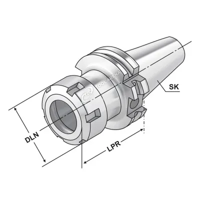 Патрон цанговый DC-SK40-3/26-160 ER40 ISO7388-1 AD/AF (DIN69871 AD/B)  DC.403.02.26.2 фото