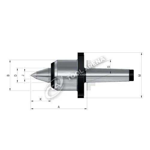 304523 Центр вращающийся, конус Морзе 6, тип 640-80 для высокой нагрузки при больших значениях частоты вращения, с отжимной гайкой RÖHM фото