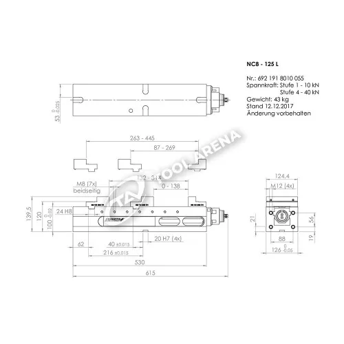 Тиски прецизионные станочные, NC8-125-L фото