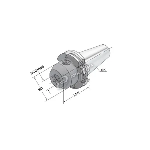 503.04.25.2.K Оправка для концевых фрез (Weldon) SK50 - 25- 160, с каналами для СОЖ DIN 69871, форма AD/AF (AD/B), Kemmler фото