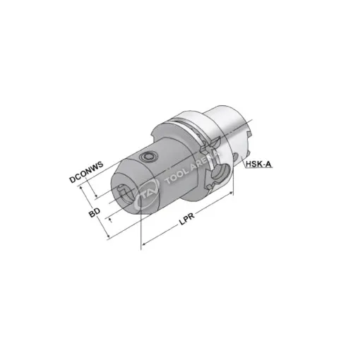 A100.04.20.K Оправка для концевых фрез (Weldon) HSK100 - 20- 100, с каналами для СОЖ DIN 69893, форма A, Kemmler фото