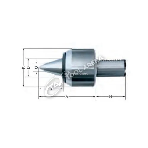 664635 Центр вращающийся, с хвостовиком VDI50, тип 645-20 с посадочным хвостовиком для станков ЧПУ, удлинённый наконечник подпружинен RÖHM фото