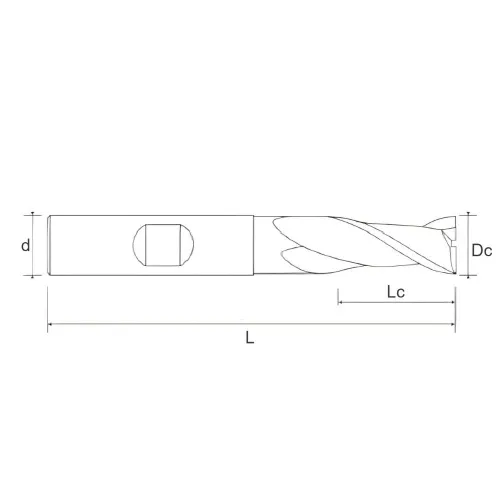 89.0204.0300 Фреза из быстрорежущей стали с плоским торцем удлинённая D3x12x56x6xZ2 BRIGHT Helion фото