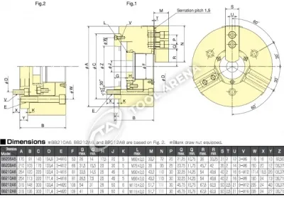 BB-210A6 3х кулачковый высокоскоростной патрон с открытым центром Kitagawa фото